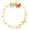 Christmas frame of decor garland beads reindeer decorations