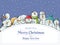 Christmas frame with funny snowman character set illustration