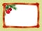 Christmas frame ribbon fir branches