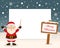 Christmas Frame - Sign & Cute Santa Claus