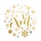 Christmas in French Joyeux Noel gold glitter text lettering