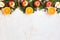 Christmas fresh  fruit abstract background border with oranges,  apples and spices