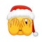 Christmas frightened face covering with hands Large size of yellow emoji smile