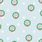 Christmas garland blue seamless vector background, wallpaper, packaging