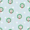 Christmas garland blue stripes seamless vector background, wallpaper, packaging