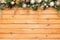 Christmas garland borders wood panel background