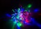 Christmas garland with color led and transparent wire in ball