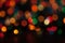 Christmas garland colorful bokeh background