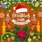 Christmas garland. Winter holiday fair invitation