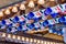 Christmas German Market - mulled wine cups in Market Stall