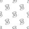 Christmas gift boot seamless doodle pattern. Black outline on a white background. New Year hand-drawn design for fabric