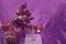 Christmas gift box tree, cones, Christmas balls