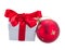 Christmas gift boxe with red ball