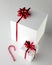 Christmas gift boxes and candycane