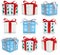 Christmas gift boxes collection set of gifts isolated