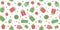 Christmas gift boxes seamless pattern. Cute vector long background, banner with hand drawn presents