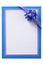 Christmas gift card blue border flat vertical isolated