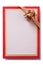 Christmas gift card gold bow flat vertical