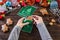 Christmas gift gingerbread. Christmas Gingerbread Cookies. Biscuits in festive packaging.