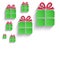 christmas gift green red paper 3D icon