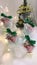 Christmas gift package with beautiful Christmas tree decorations