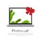 Christmas Gift Poster With Modern Laptop Holday Sale And Discount Concept