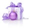 Christmas gift with Purple Ball and ribbon bow