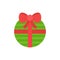 Christmas gift round vector icon illustration