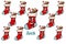 Christmas gift sock emotions emoticons set on white bac