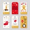 Christmas gift tags set. Vector collection of doodle winter holidays labels