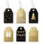 Christmas gift tags. Vector gold labels