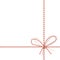 Christmas gift tying: bow-knot of red and white twisted cord. Vector illustration, eps10.