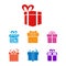Christmas giftbox icon set vector