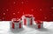 christmas gifts festive red white christmas presents 3d-illustration