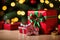 Christmas gifts under Christmas tree, vibrant color