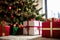 Christmas gifts under Christmas tree, vibrant color