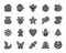 Christmas Gingerbread black glyph icons vector set