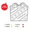 Christmas gingerbread coloring page. Educational children game. New year Color by numbers activity for kids
