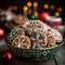 Christmas gingerbread cookies with decorations on the table with spices and oranges! Christmas gingerbread cookies. Horizontal