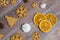 Christmas gingerbread cookies with different decoration