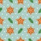 Christmas gingerbread cookies stars seamless pattern