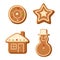 Christmas gingerbread cookies. Vector illustration.