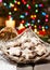 Christmas gingerbread cookies in wicker basket