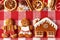 Christmas gingerbread couple and house cookies