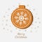 Christmas gingerbread in the form of a tree toy with snowflake. Vector illustration.