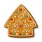 Christmas gingerbread house. Festive homemade cookies. Vector illustration