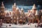 Christmas gingerbread house Magical fairy tale castle in snowy winter of sugary dreams