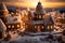 Christmas gingerbread house Magical fairy tale castle in snowy winter of sugary dreams