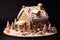 Christmas gingerbread house Magical fairy tale castle in snowy winter of sugary dreams