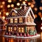christmas gingerbread house, traditional seasonal baked decoration